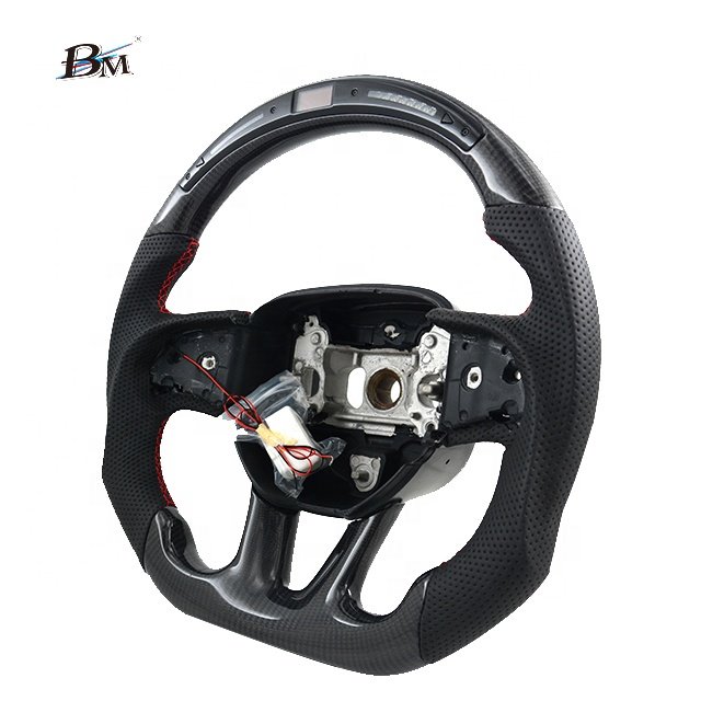 For Charger SRT Challenger Led Leather Carbon Fiber 2015 To 2023-UP Interior Accessories For Cars Custom Sport Steering Wheels