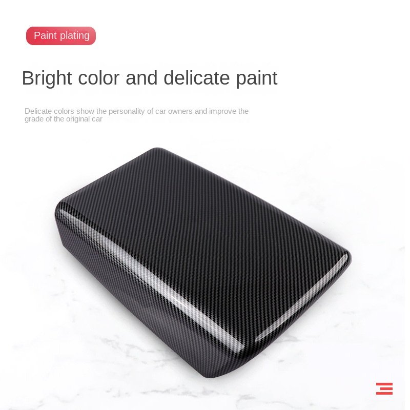 Easy to Install Car Accessories Interior Decorative Auto ABS Carbon Fiber Armrest Box Cover for TESLA Model 3 2017-2019//
