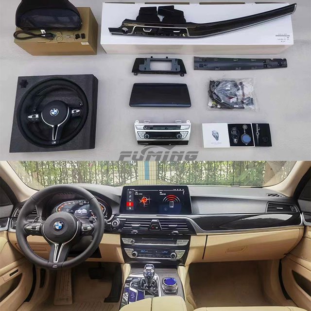 For BMW 5 Series Car Modification Parts Interior Upgrade Modified Center Console Armrest Box Display Screen Stylish Steering
