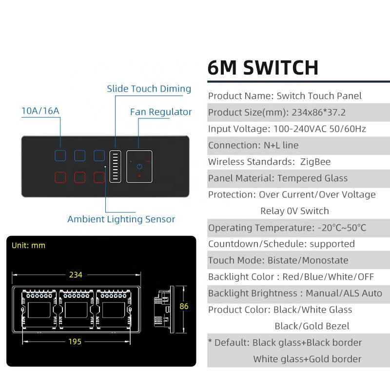 Tuya App Smart Life Zigbee Light Fan Wall Outlet Combo Switch Glass Power Failure Memory Timer Function India Standard 240v Home