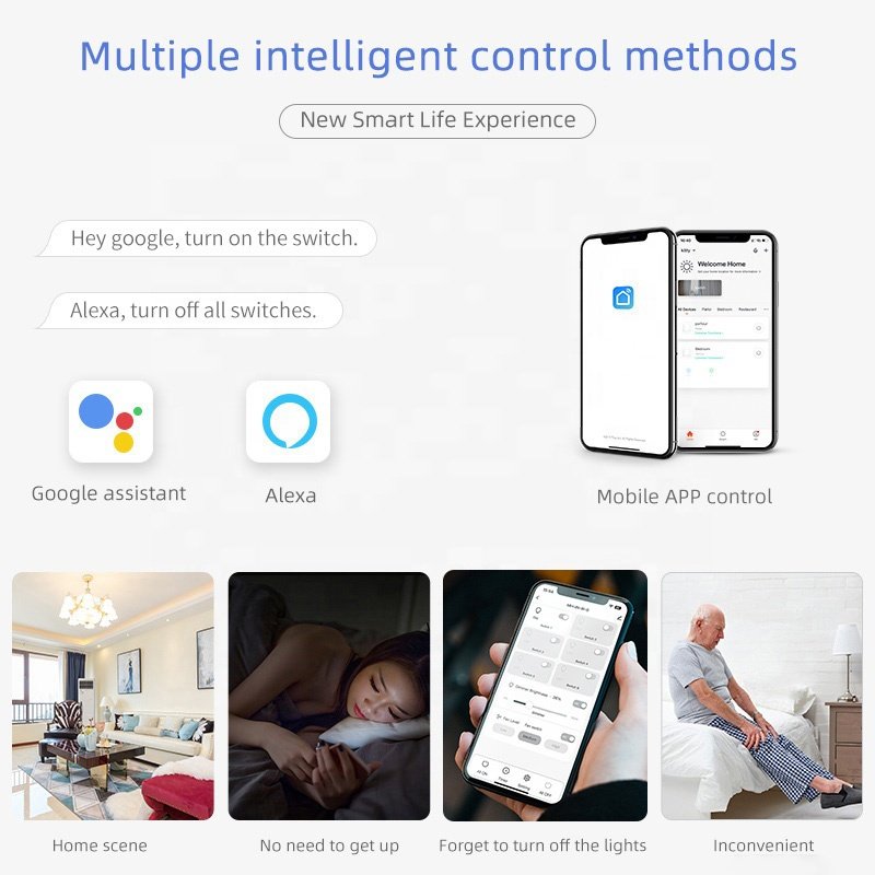 Tuya App Smart Life Zigbee Light Fan Wall Outlet Combo Switch Glass Power Failure Memory Timer Function India Standard 240v Home