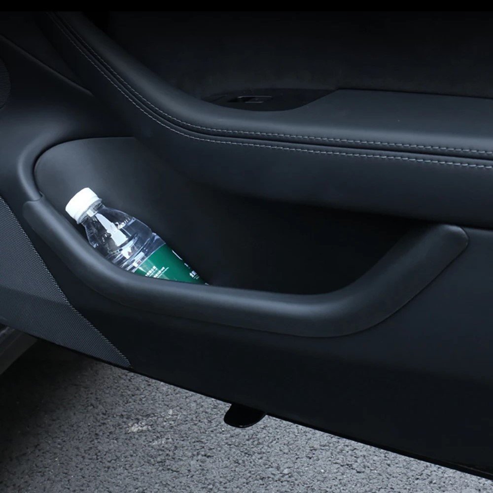 Car Door Handle Armrest Tray Organizer Rear Full Storage Box Silicone Cover Car Accessories for Tesla New Model 3+ Highland 2024
