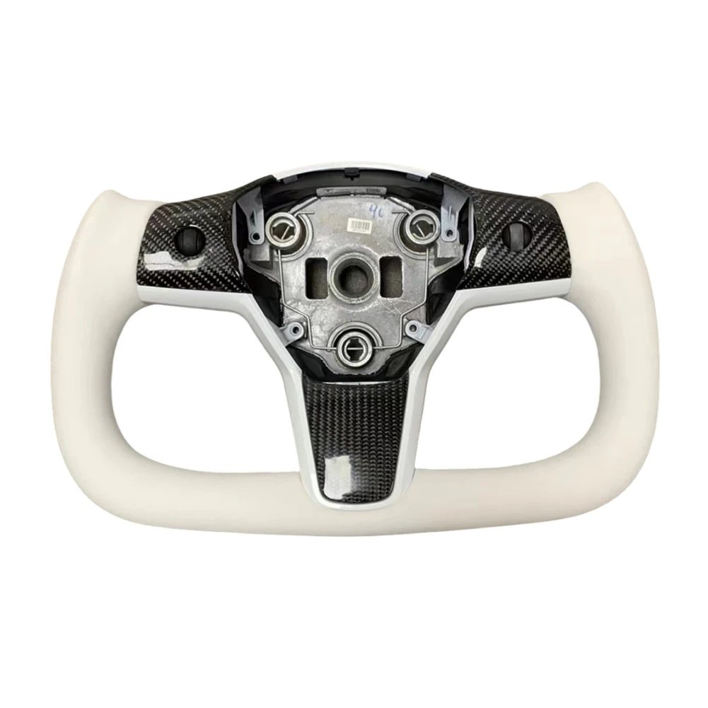 Heated Steering Wheel For Tesla Model Y 3 2019- Custom Racing Leather Car Accessories
