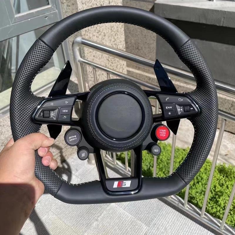 Upgrade For Audi R8 TTRS A3 A4 A5 RS3 Carbon Fiber Luxury Alcantara Leather Steering Wheel
