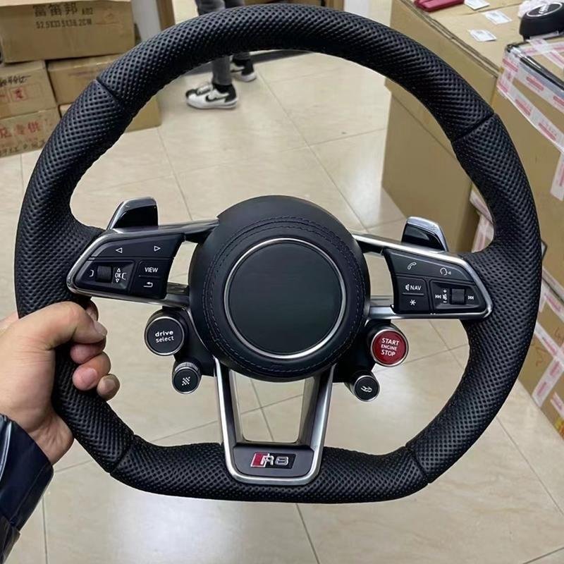 Upgrade For Audi R8 TTRS A3 A4 A5 RS3 Carbon Fiber Luxury Alcantara Leather Steering Wheel