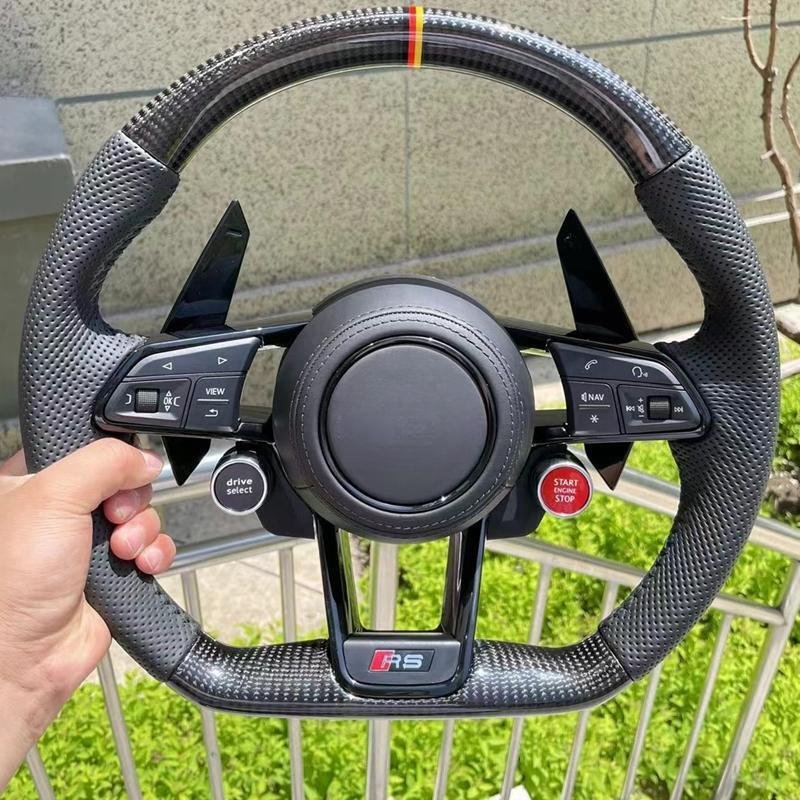 Upgrade For Audi R8 TTRS A3 A4 A5 RS3 Carbon Fiber Luxury Alcantara Leather Steering Wheel