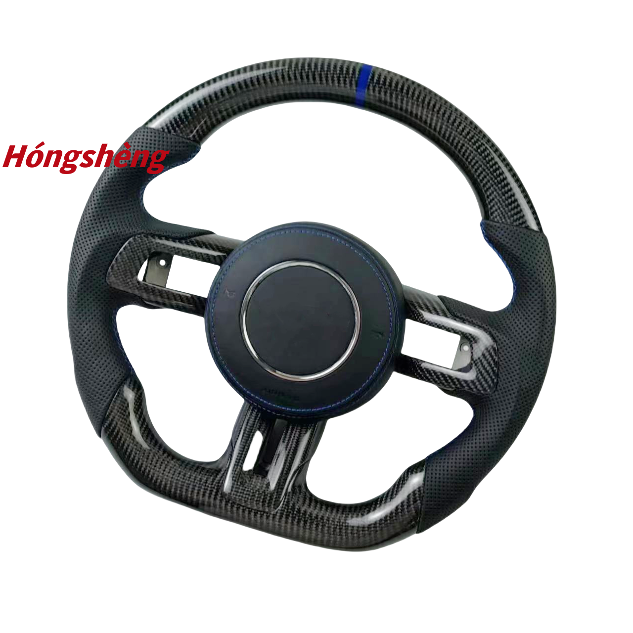 Custom Carbon Fiber Leather Car Steering Wheel for 2015-2023 Ford Mustang