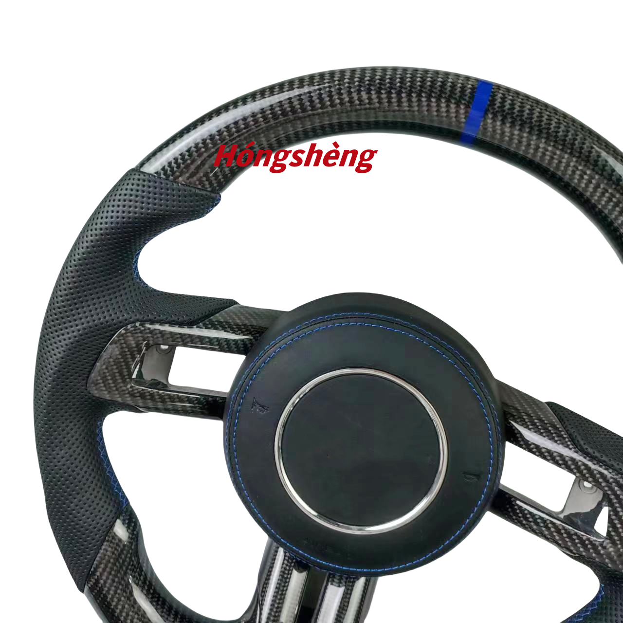 Custom Carbon Fiber Leather Car Steering Wheel for 2015-2023 Ford Mustang