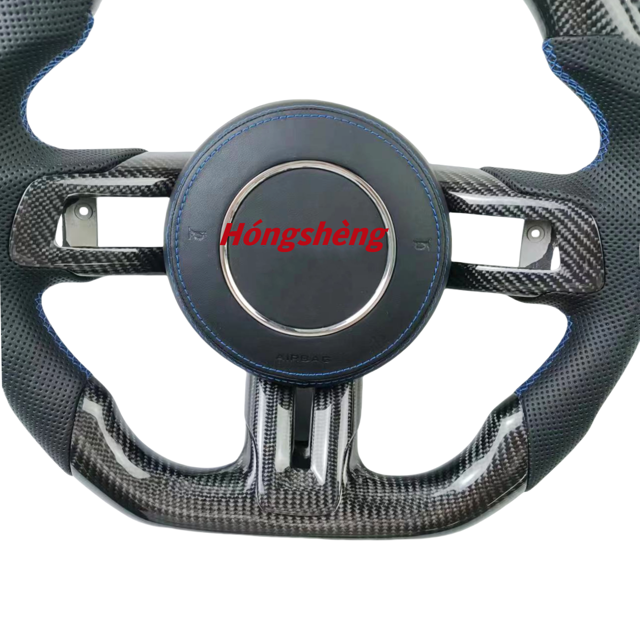 Custom Carbon Fiber Leather Car Steering Wheel for 2015-2023 Ford Mustang