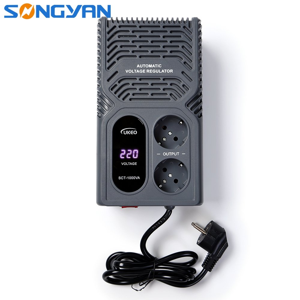 Portable Home AVR Relay Ac 220v Digital Stable LED Indicator MINI Euro Socket Electrical Stabilizer Automatic Voltage Regulator