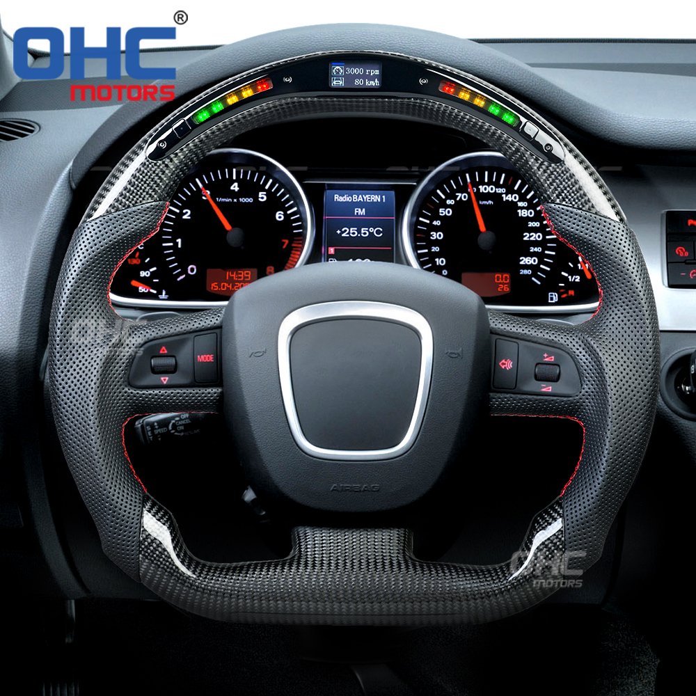 Au-di A3 A4 A5 A6 Q5 Q7 LED Steering Wheels Fit For audi custom steering wheel 2005 2006 2007 2008 2009 2010 2011 OHC MOTORS