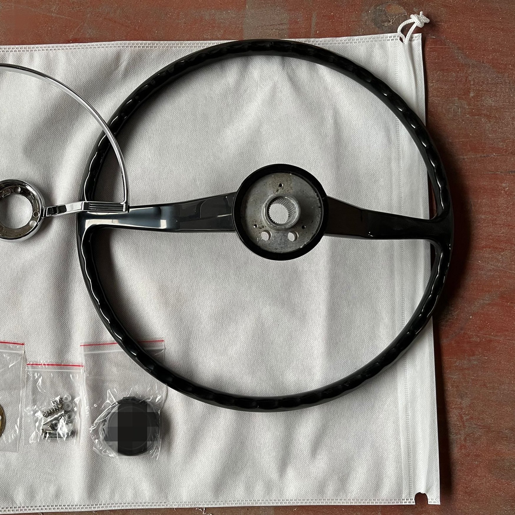 Old car steering wheel