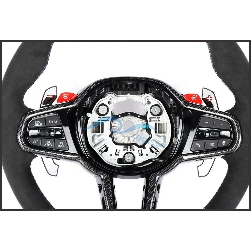 2025 M4 Facelift Style Flat Bottom Carbon Fiber Alcantara Custom Steering Wheel For BMW G Series M2 G87 M3 G80 M4 G82 G42 G20