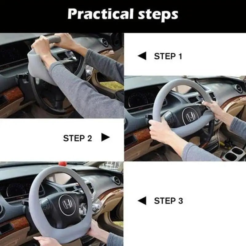 Car Steering Wheel Protective Cover Anti-Slip Silicone Steering Wheel Covers Ultra-Thin All Seasons Soft Steering Wheel Protec