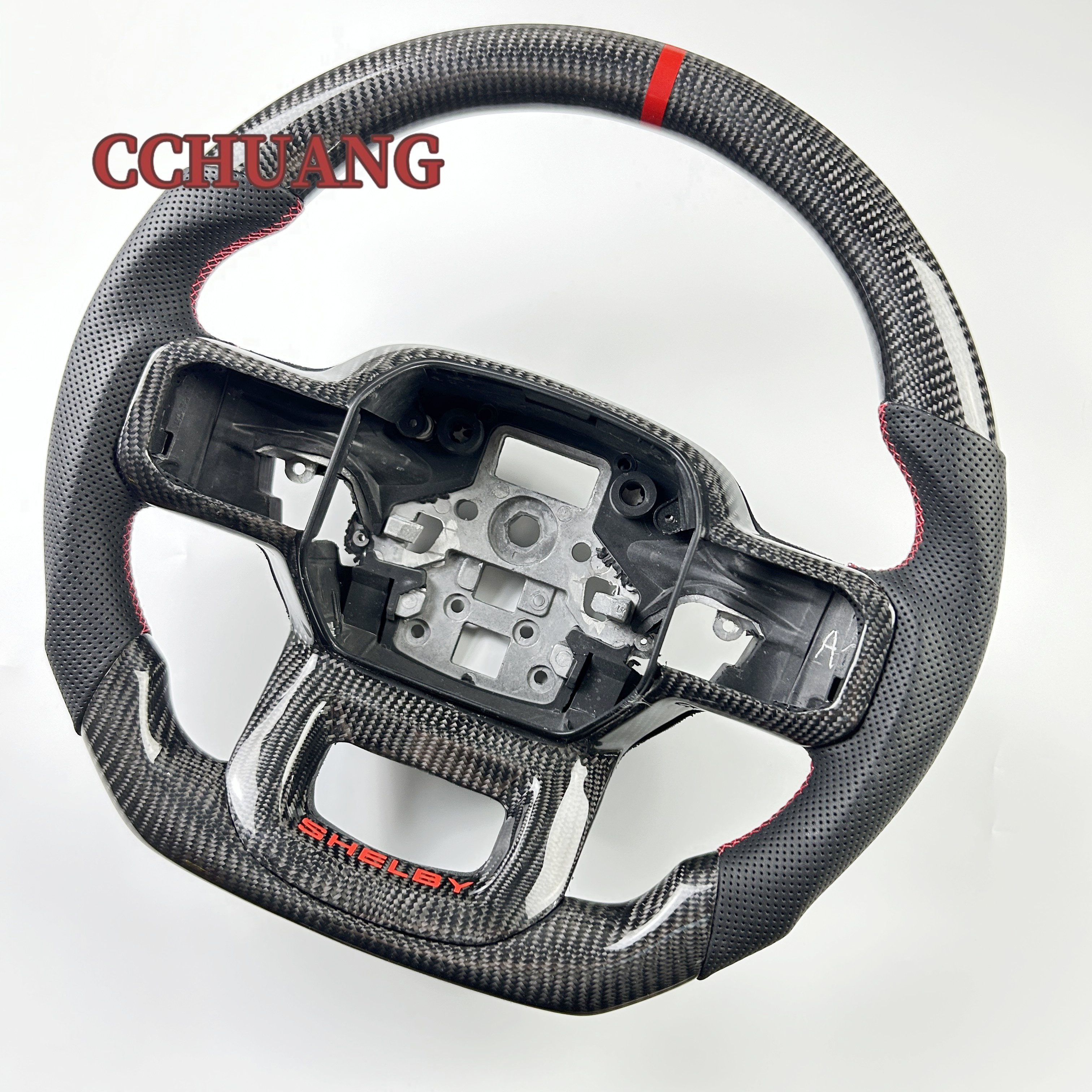 Real Carbon Fiber Custom Car Steering Wheel Fit for 2023 Ford Raptor F-150 Enhanced Performance Steering Wheel