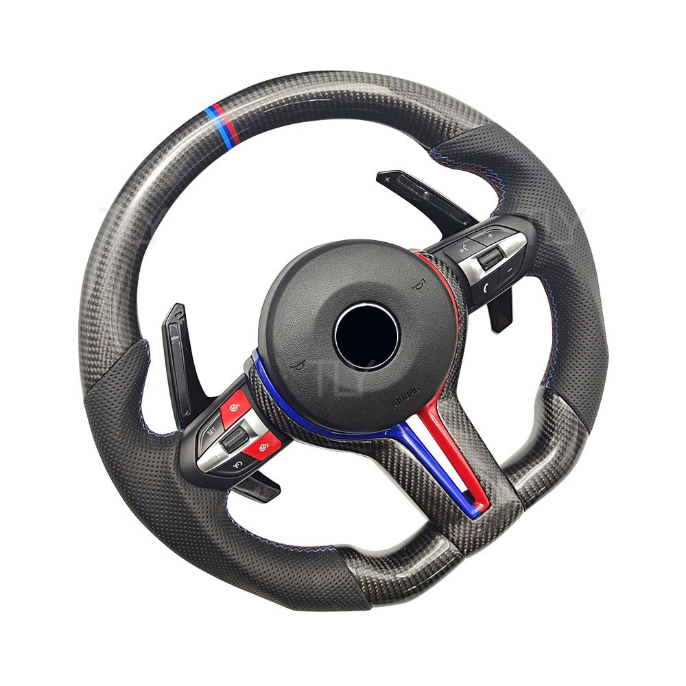 High Quality Leather Real Carbon Fiber Car Steering Wheel for BMW M340i M440i E36 E46 E39 E82 E90 GT 3series 5series