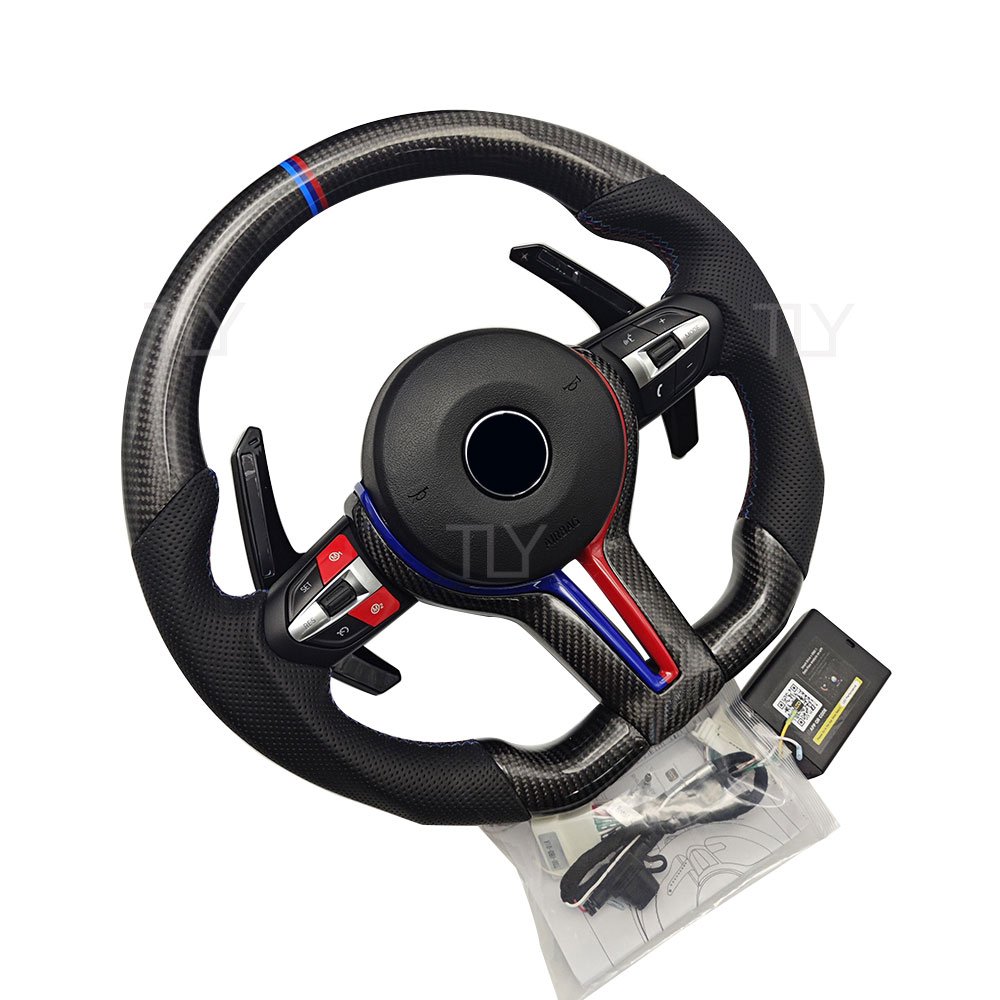 High Quality Leather Real Carbon Fiber Car Steering Wheel for BMW M340i M440i E36 E46 E39 E82 E90 GT 3series 5series