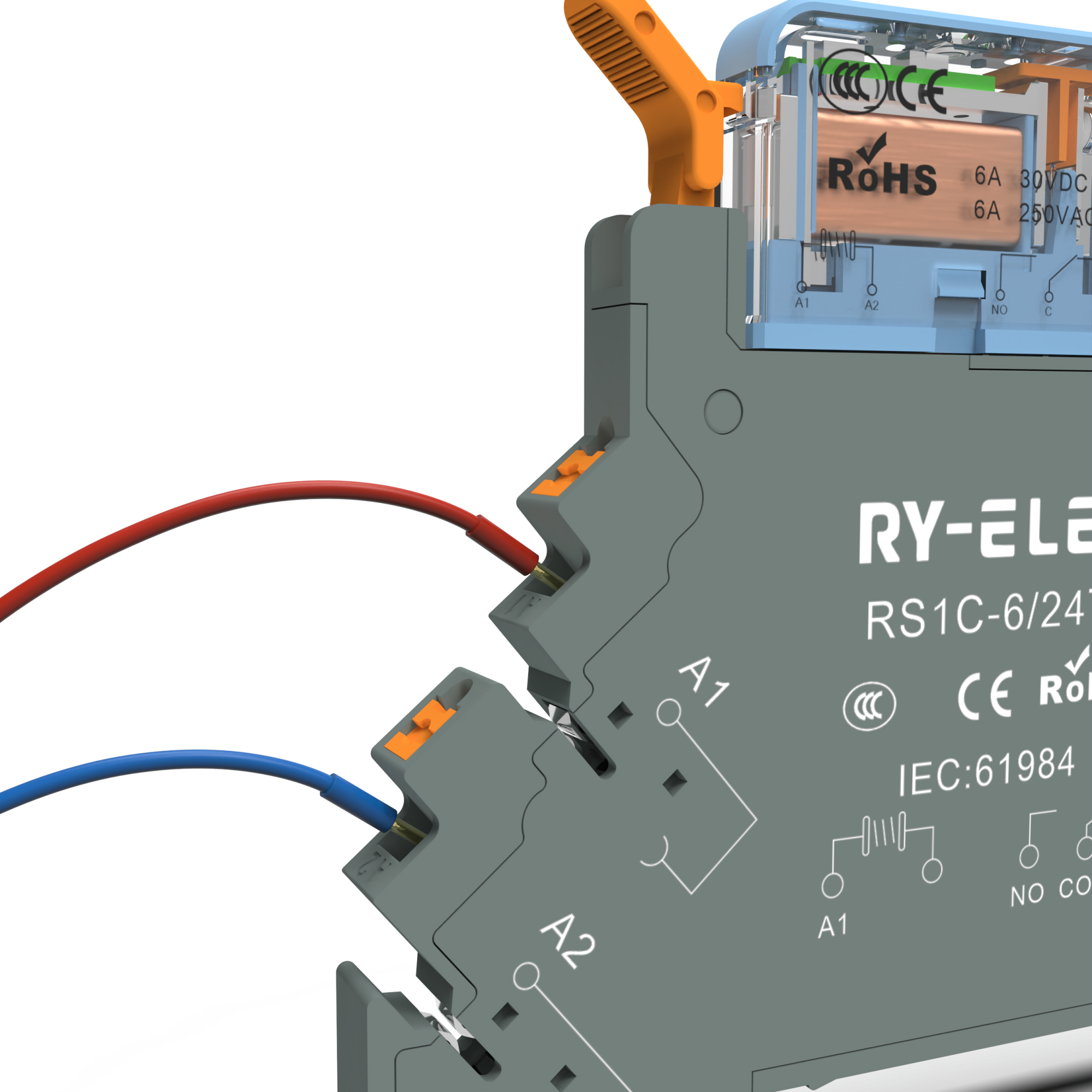New 24V Miniature General Purpose Slim Relay RS-1C-D24L RY-ELE 30A Contact Load Epoxy Protected Auto Protective Power Relay