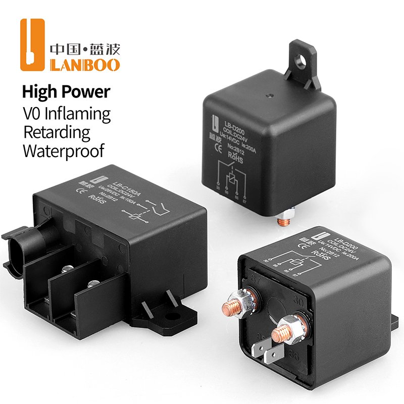 LANBOO Hot Sale High Quality New Product150A High-power Automobile Relay 12V 24V High-voltage Starting Relay