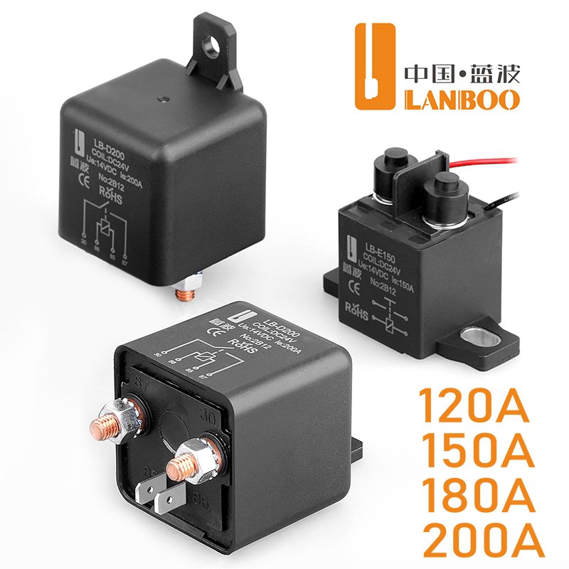 LANBOO Hot Sale High Quality New Product150A High-power Automobile Relay 12V 24V High-voltage Starting Relay