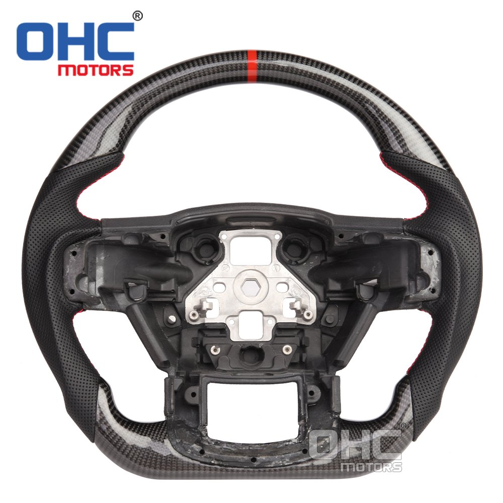 Real Carbon Fiber Steering Wheel for Ford Ranger Raptor f150 f-150 2015 2016 2017 2018 2019 2020 Car Steering Wheels OHC MOTORS