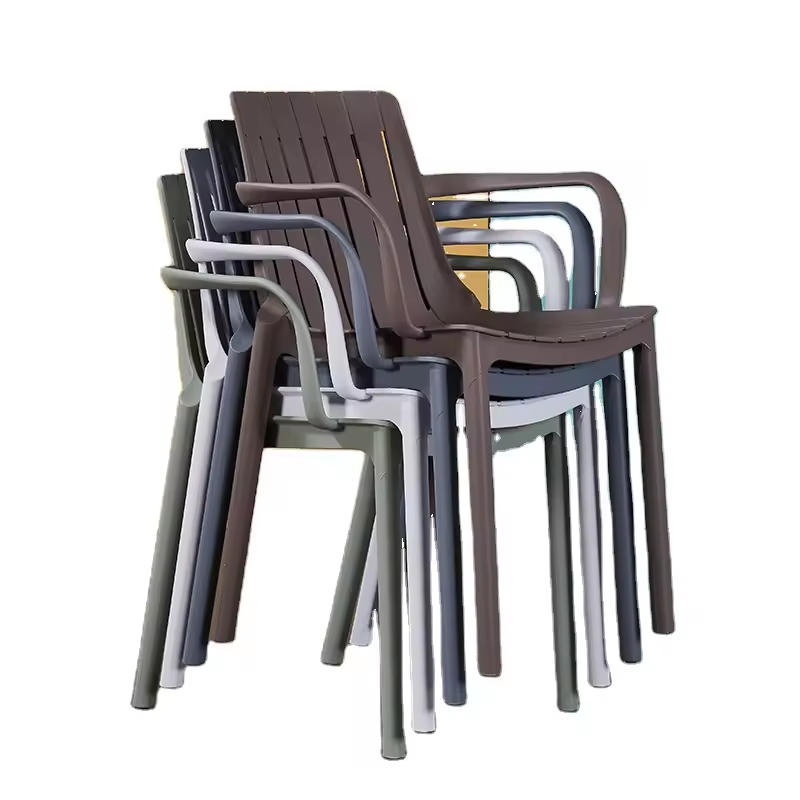 Hot Sale China Colorful Nordic New Design Leisure Armrest Pp Plastic Cafe Dining Chairs