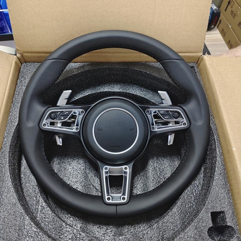 New Custom Genuine Leather Interior For Porsche Macan Panamera Cayenne 718 911 Leather Steering Wheel Car Accessories