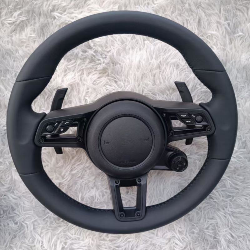New Custom Genuine Leather Interior For Porsche Macan Panamera Cayenne 718 911 Leather Steering Wheel Car Accessories