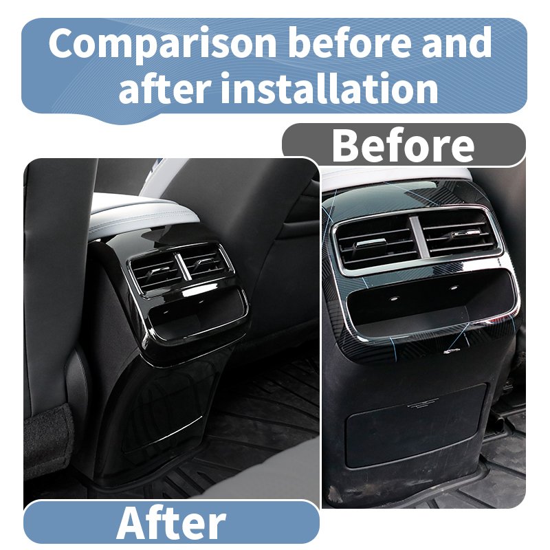 BYD Rear Car Interior Decoration Accessories Modification Parts Seal Armrest Box Seat Kick Pad Carbon Fiber and ABS Cover