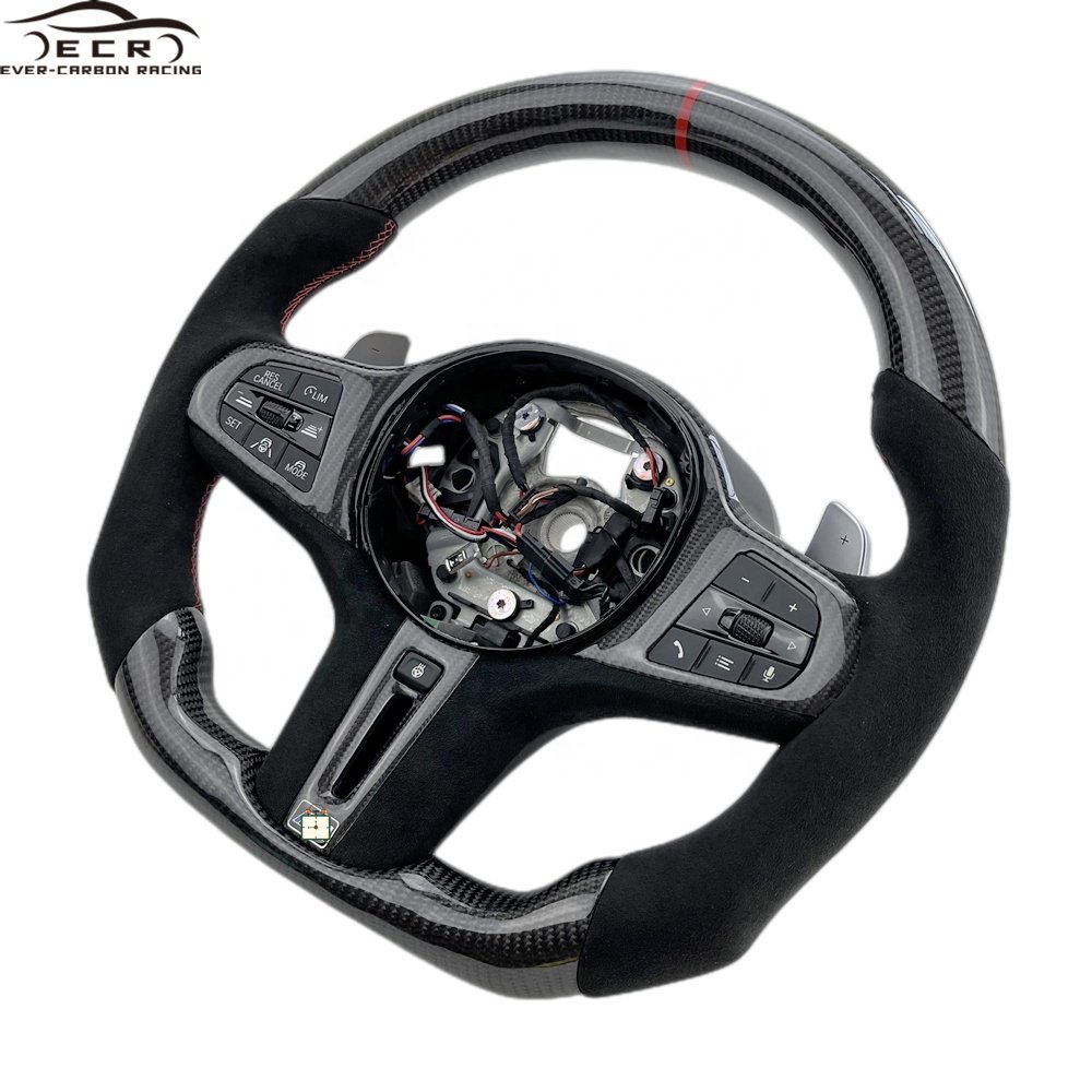 Ever-Carbon Racing ECR High Quality Customized Suede Leather Carbon Fiber Steering Wheel For BMW G12 Steering Wheel