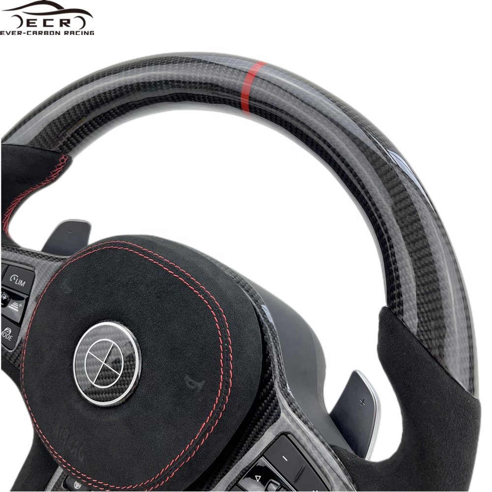 Ever-Carbon Racing ECR High Quality Customized Suede Leather Carbon Fiber Steering Wheel For BMW G12 Steering Wheel