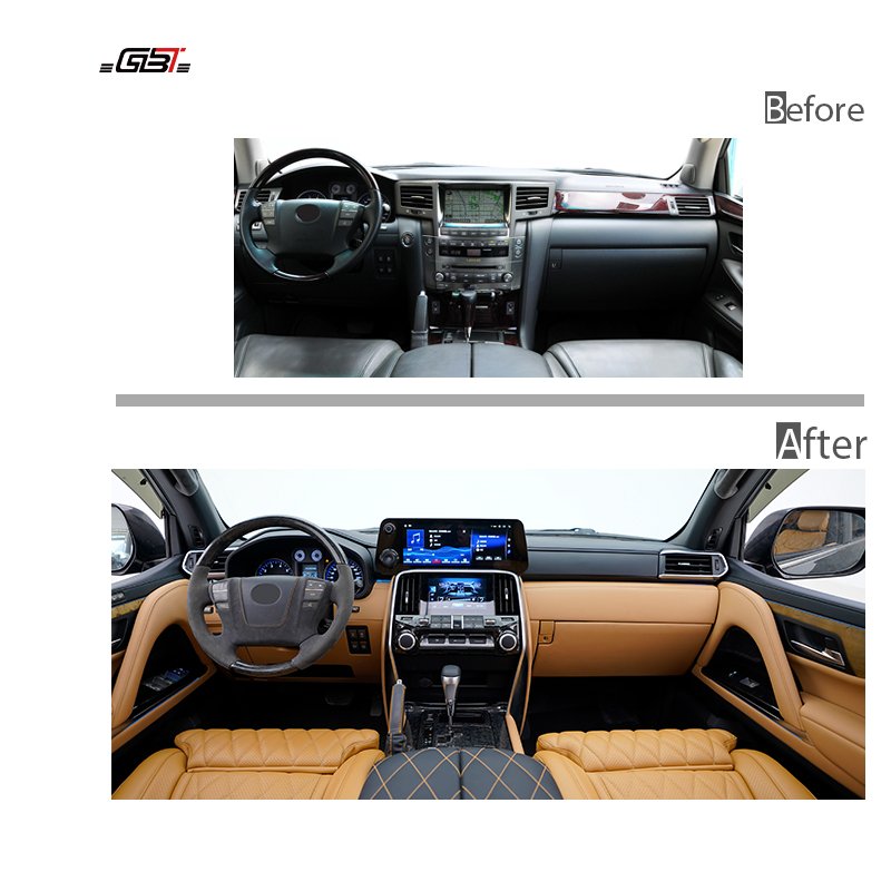 GBT LX570 to LX600 Instrument Panel Assembly Seat Cover Inner Door Panel Steering Wheel Center Armrest Box for 2008-2015 LX570