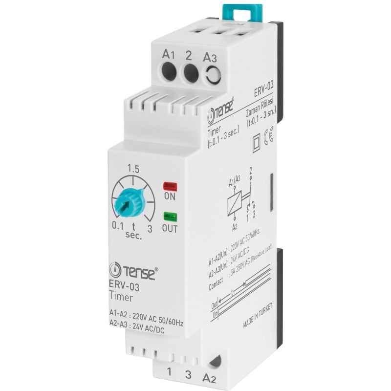TENSE Miniature ERV-03 Industrial Timer On-Delay 5A Load Current Protective Device with Switch Relays Auto Usage Sealed