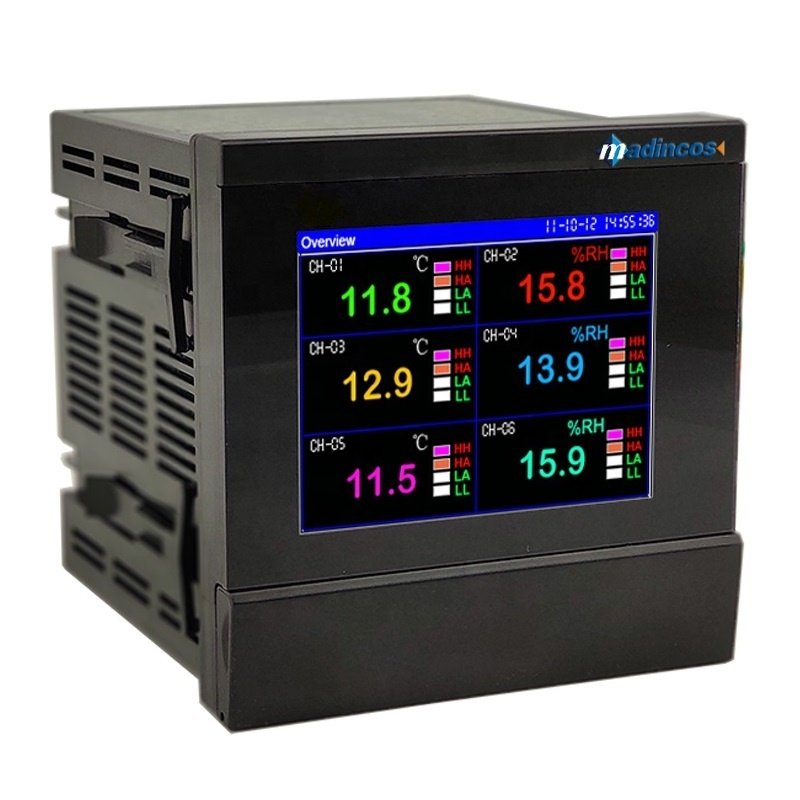MPR800:0.2%FS Universal 8 Channels Universal Digital Color Paperless Graphic Chart Recorder for Temperature/Vibration/Pressure