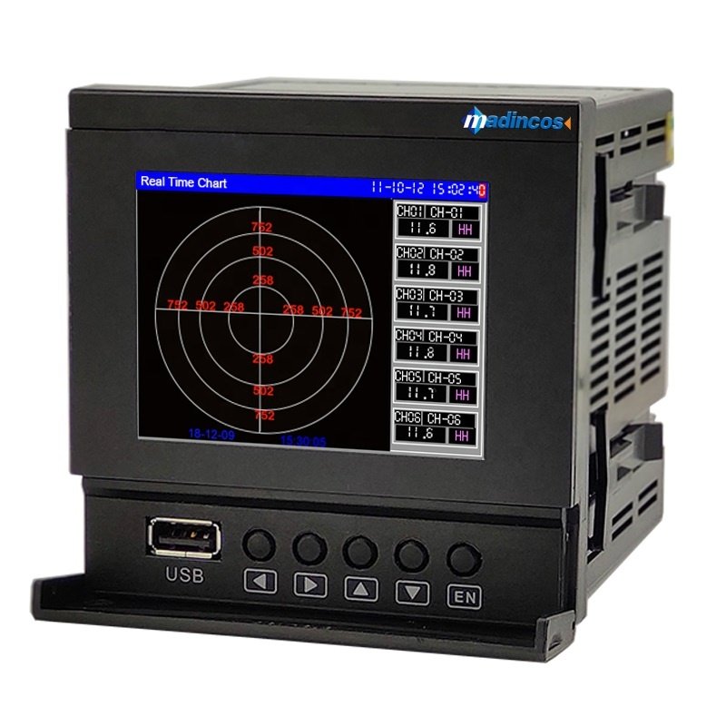 MPR800:0.2%FS Universal 8 Channels Universal Digital Color Paperless Graphic Chart Recorder for Temperature/Vibration/Pressure