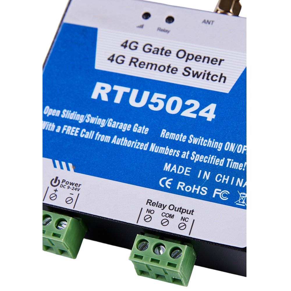 4G/LTE GSM Remote Control Garage Gate Opener SMS Access Controller Switch Free Call 850/900/1800/1900MHz 4G RTU5024 Gate Opener