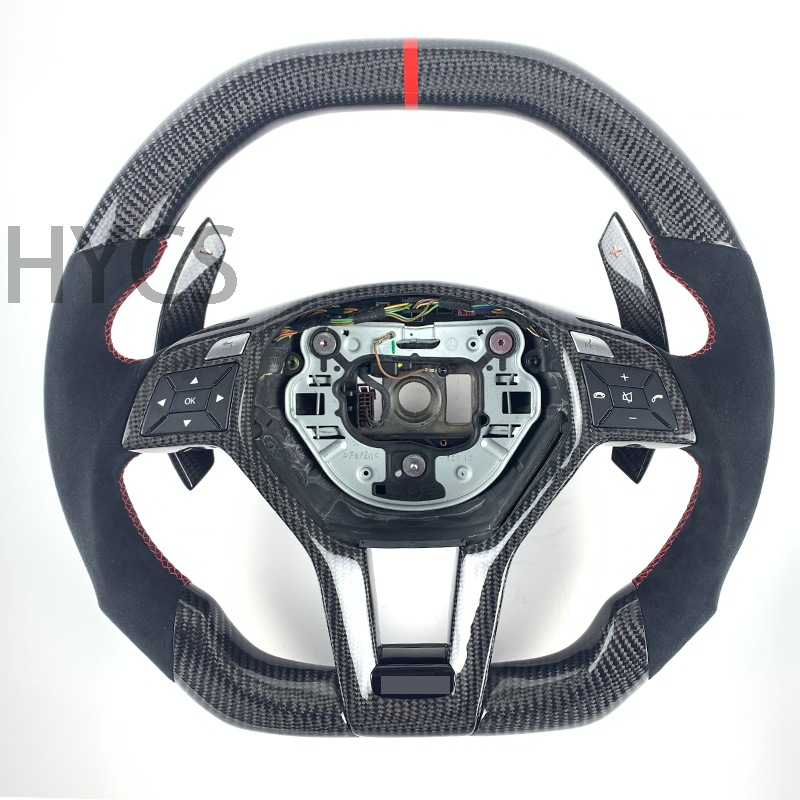 For Mercedes Benz W204 W218 W214 W212 A-Class/C-Class/E-Class Steering Wheel Carbon Fiber