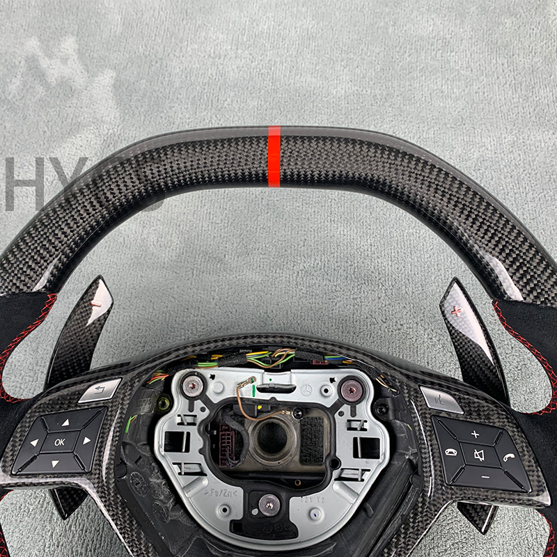 For Mercedes Benz W204 W218 W214 W212 A-Class/C-Class/E-Class Steering Wheel Carbon Fiber