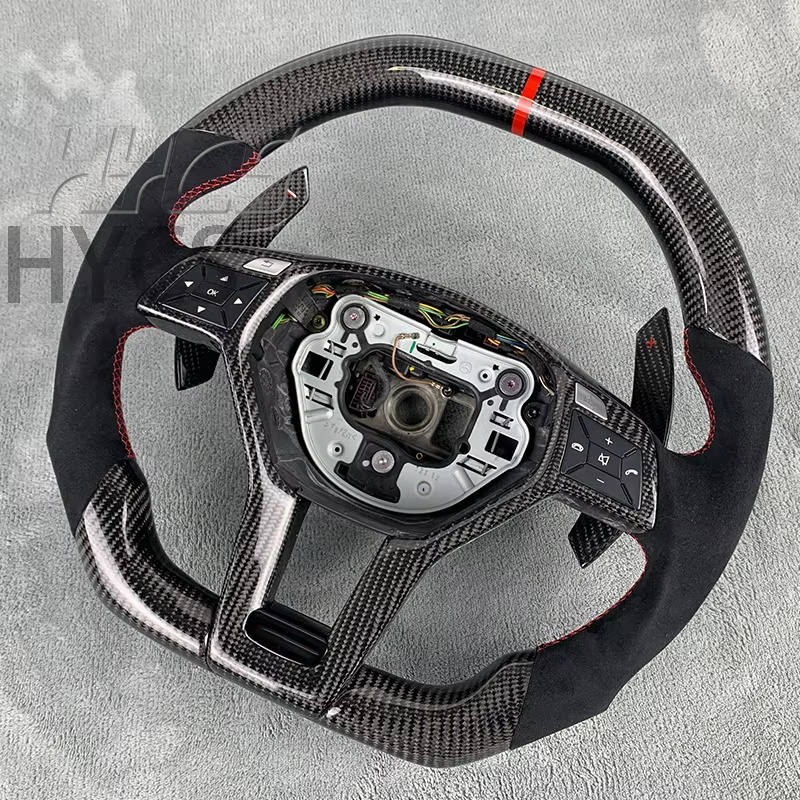 For Mercedes Benz W204 W218 W214 W212 A-Class/C-Class/E-Class Steering Wheel Carbon Fiber