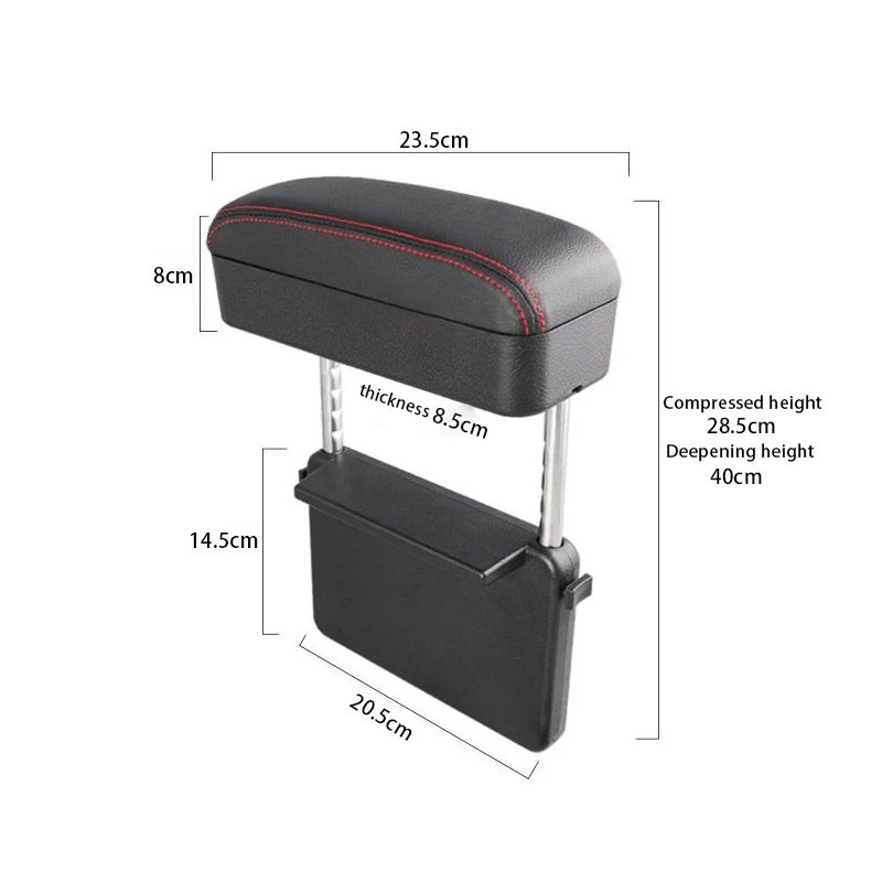 Adjustable Auto Accessory Universal Car Armrest Box with Elbow Support Cup Holder Front Seat Gap Organizer