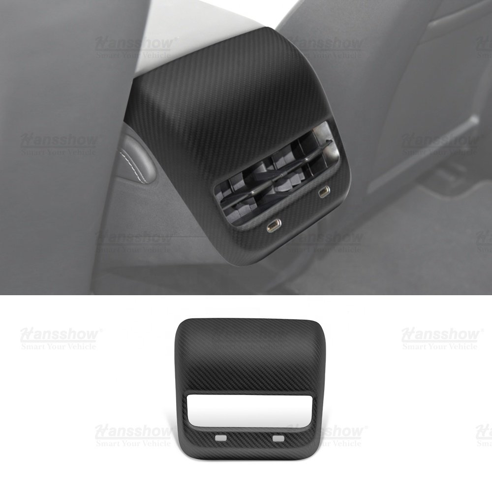 Hansshow Model 3/Y Real Carbon Fiber Glove Box Cover for Tesla Car Interior Accessories