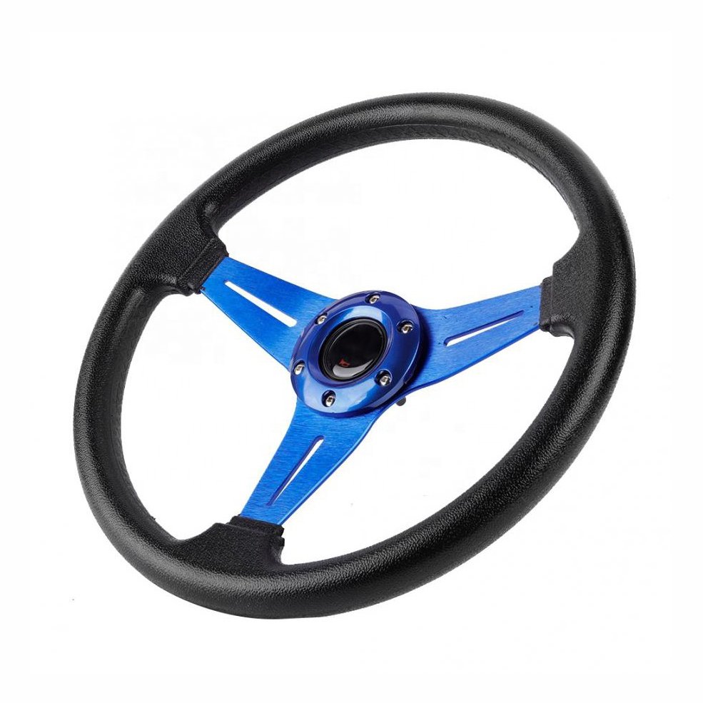 JDMotorsport88 3 Spoke 350mm PU JDM Car Flat Racing Steering Wheel