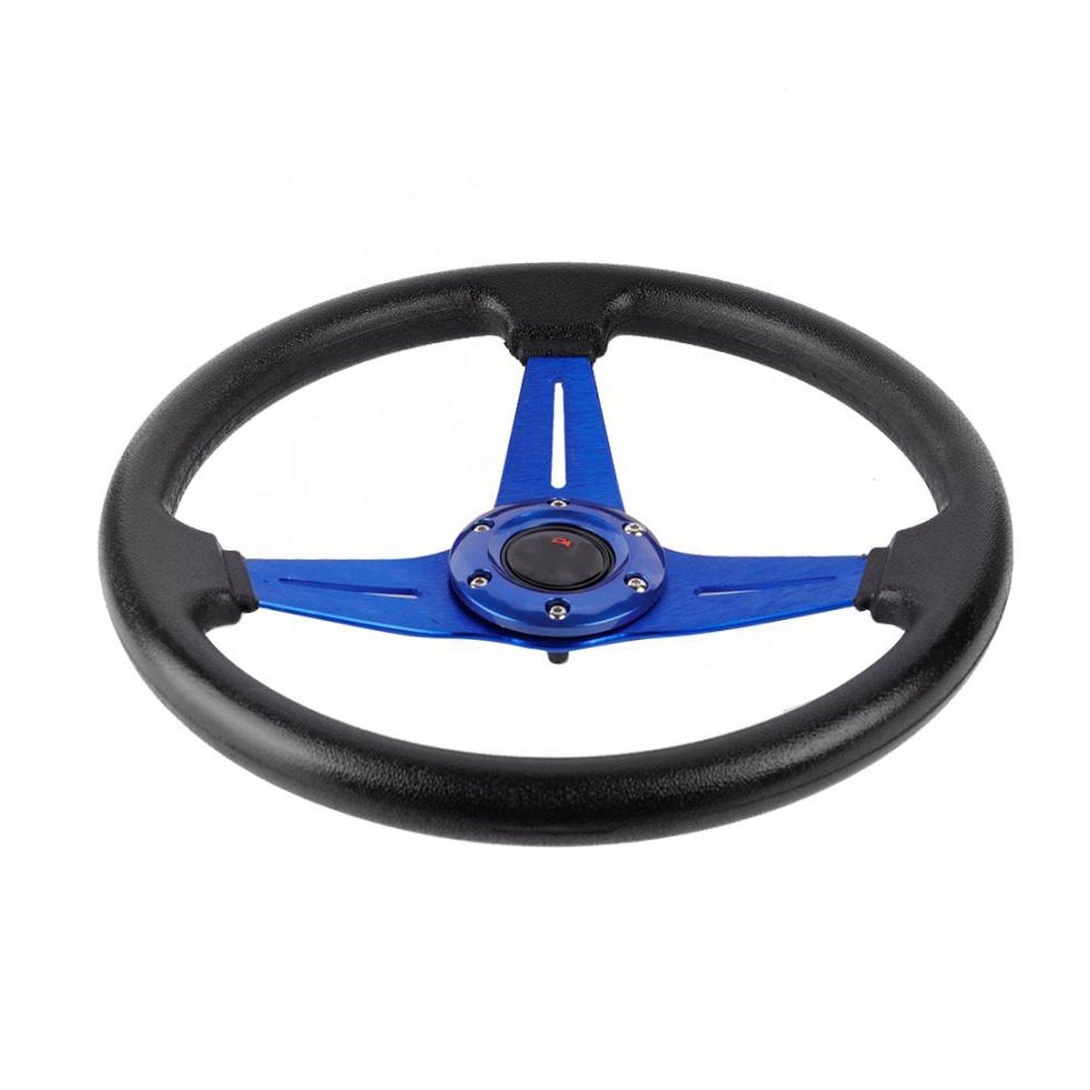 JDMotorsport88 3 Spoke 350mm PU JDM Car Flat Racing Steering Wheel