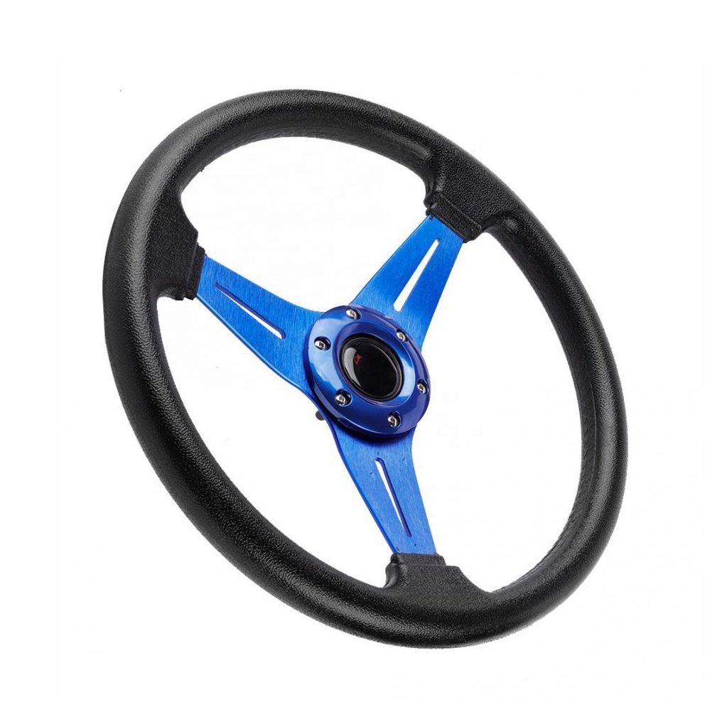 JDMotorsport88 3 Spoke 350mm PU JDM Car Flat Racing Steering Wheel
