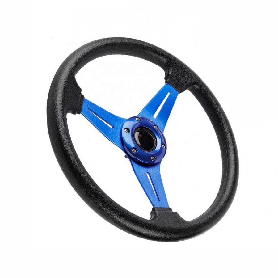 JDMotorsport88 3 Spoke 350mm PU JDM Car Flat Racing Steering Wheel