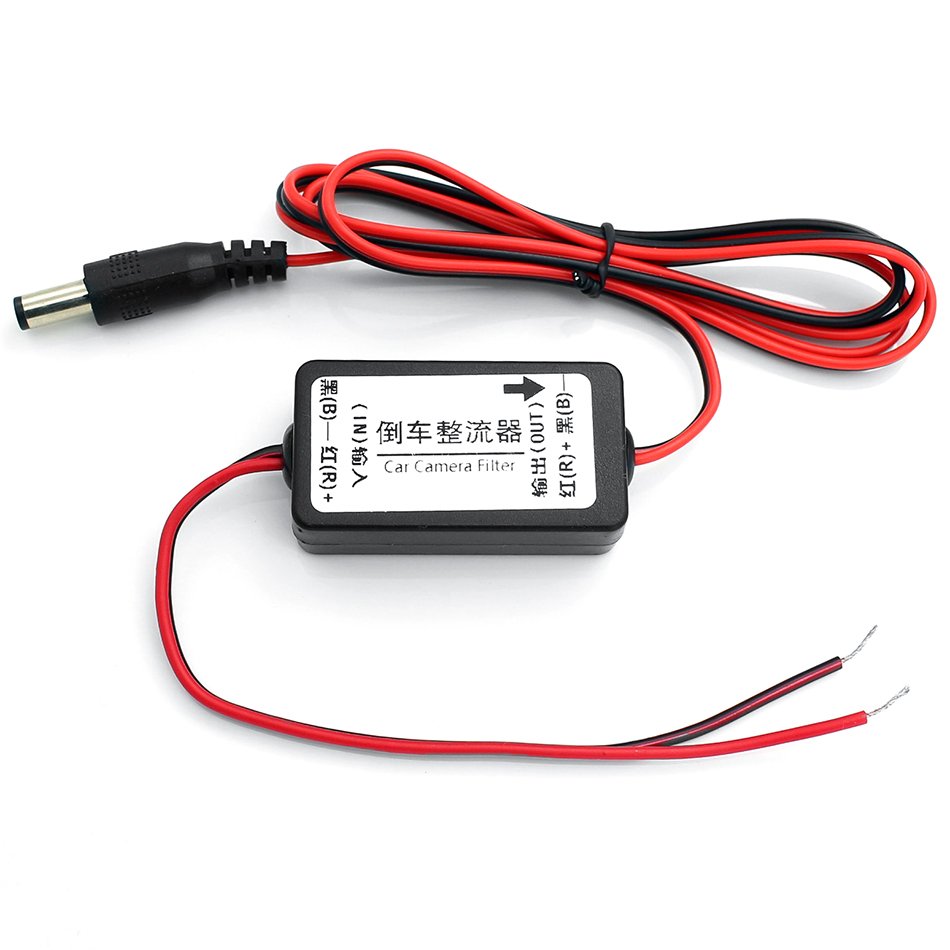 GreenYi Car Rear View Rectifier, 12V DC Power Relay Capacitor Filter Connector for Backup Auto Car Camera Filter