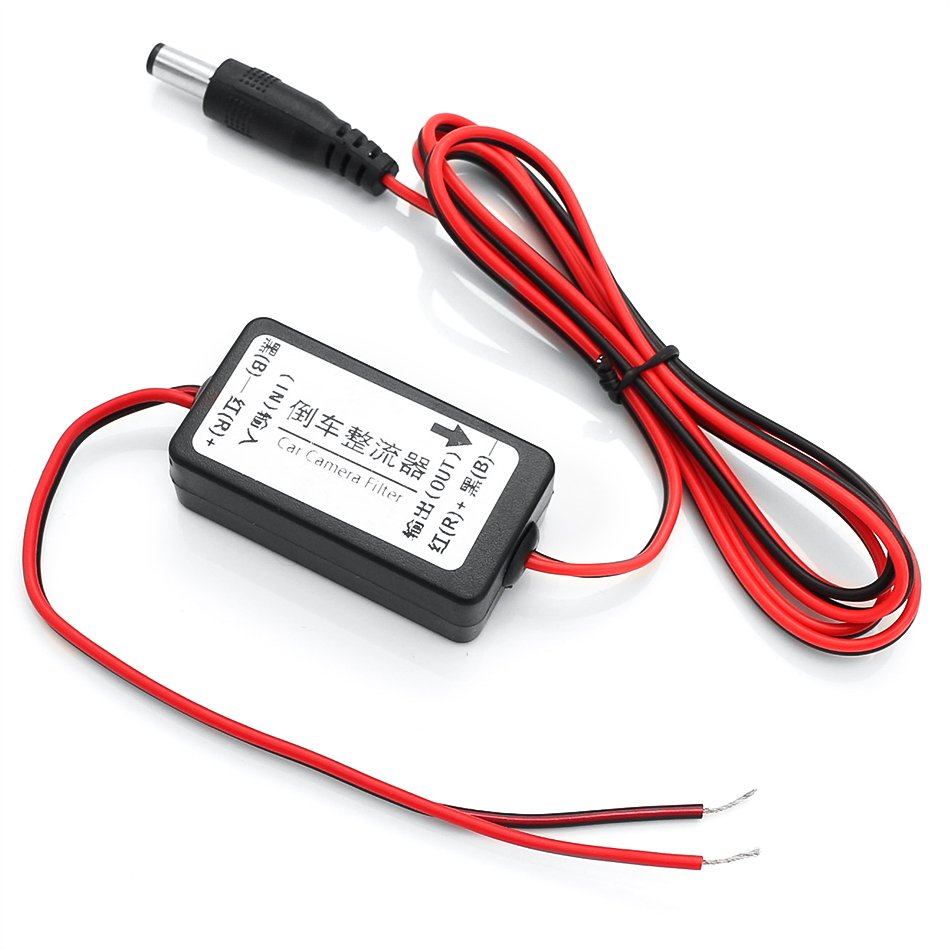 GreenYi Car Rear View Rectifier, 12V DC Power Relay Capacitor Filter Connector for Backup Auto Car Camera Filter