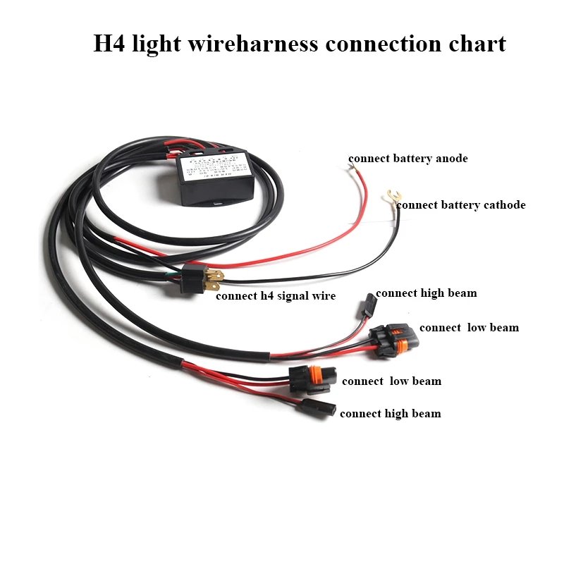 Led Headlight Relay Wire Harness Controller for H4 H7 High Low Beam