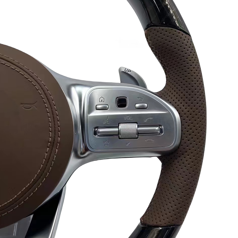 Mahogany stitched leather steering wheel for Mercedess Benzs W211 W212 W213 GLA X156 GLC X253