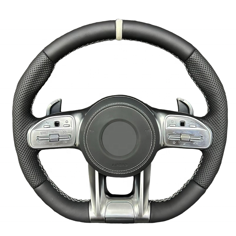 Mahogany stitched leather steering wheel for Mercedess Benzs W211 W212 W213 GLA X156 GLC X253